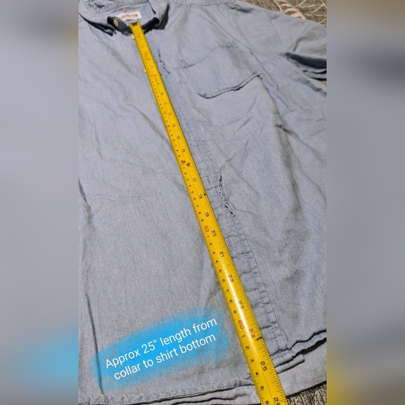 Distillery Apparel, mens med, denim look button up t shirt - EUC - Picture 10 of 10